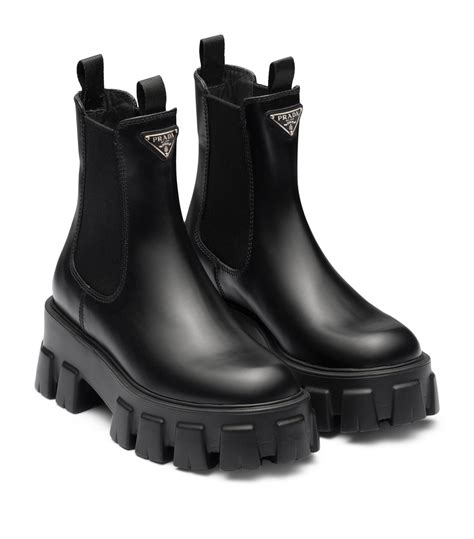 prada leather boots women|Prada 55 leather ankle boots.